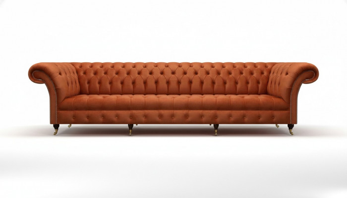 Chesterfield Brown Couch Designer Seating Sofas Living Room Upholstery Furniture