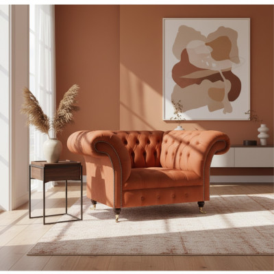 Brown living room upholstered armchair fabric furniture designer single-seater furniture
