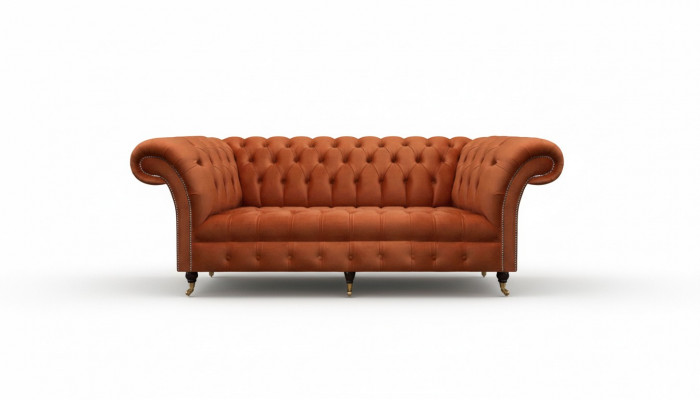 Brown Chesterfield Sofa Modern 3-Seater Luxury Seating Furniture