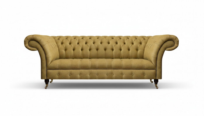 Chesterfield Yellow Sofa Living Room Three-Seater Luxurious Noble Furniture
