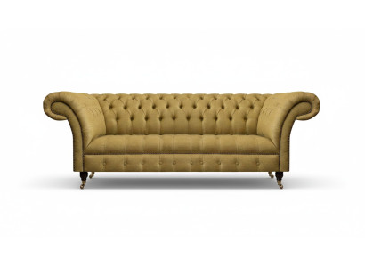 Chesterfield Yellow Sofa Living Room Three-Seater Luxurious Noble Furniture