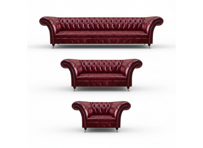 Dark red Chesterfield leather suite designer leather sofas couches