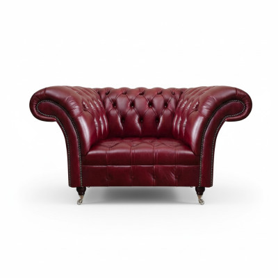 Chesterfield Red Living Room Armchair Designer Leather Single-Seater 1-Seater