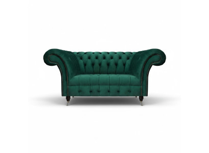 Green Chesterfield Upholstered Sofa Designer Two-Seater Noble Textile Furniture