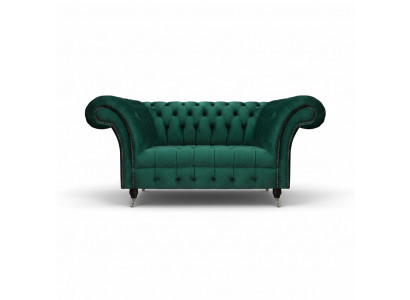 Green Chesterfield Upholstered Sofa Designer Two-Seater Noble Textile Furniture