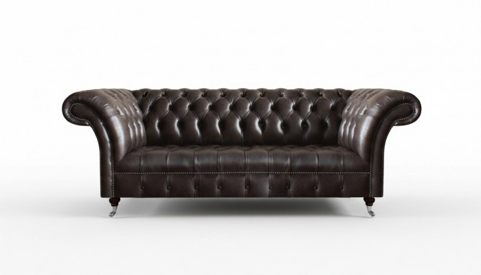 Chesterfield Leather Furniture Luxurious Three-Seater Living Room Elegant Couches
