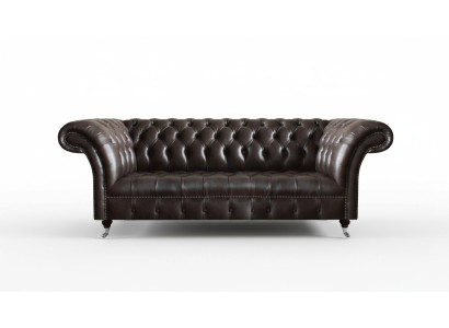 Chesterfield Leather Furniture Luxurious Three-Seater Living Room Elegant Couches