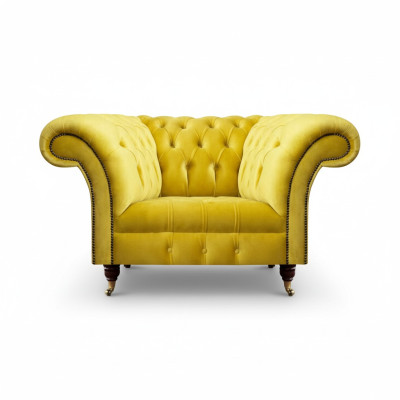 Luxurious Chesterfield fabric armchair living room upholstered single-seater armchair