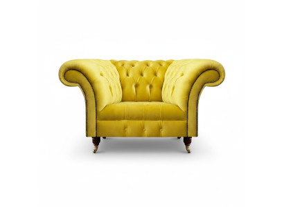 Luxurious Chesterfield fabric armchair living room upholstered single-seater armchair