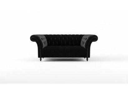 Completely Black Chesterfield Sofa Designer Fabric Sofas Upholstered Couch