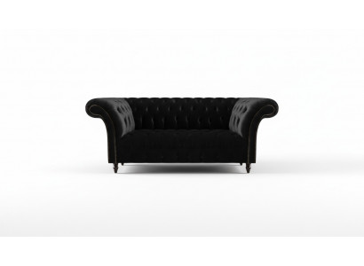 Completely Black Chesterfield Sofa Designer Fabric Sofas Upholstered Couch