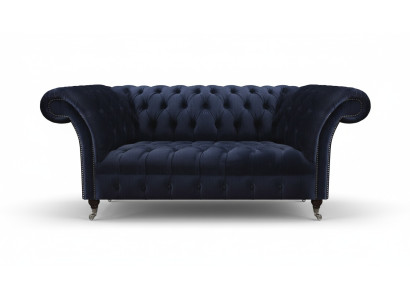 Dark blue upholstered Chesterfield sofa living room fabric sofa modern furniture