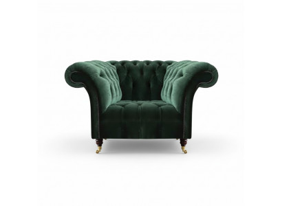 Chesterfield Green Armchair Textile Armchair Fabric Seat Living Room Furniture