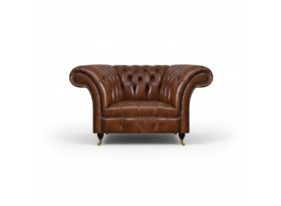 Chesterfield brown leather armchair living room faux leather single-seat furniture