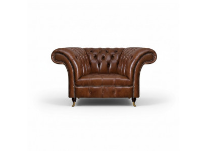 Chesterfield brown leather armchair living room faux leather single-seat furniture