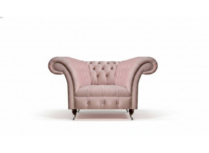 Chesterfield Pink Armchair Living Room Designer Textile Armchair 1-Seater