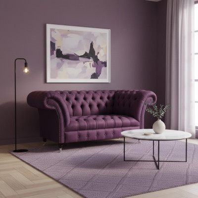 Lila Chesterfield upholstered sofa living room designer two-seater noble couch