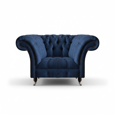 Blue Chesterfield Armchair Living Room 1-Seater Noble Luxury Seating Furniture