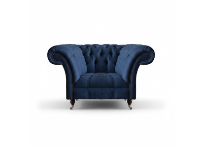 Blue Chesterfield Armchair Living Room 1-Seater Noble Luxury Seating Furniture