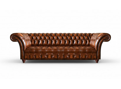 Chesterfield Leather Sofa Brown Faux Leather Couch Designer Elegant Seating Furniture
