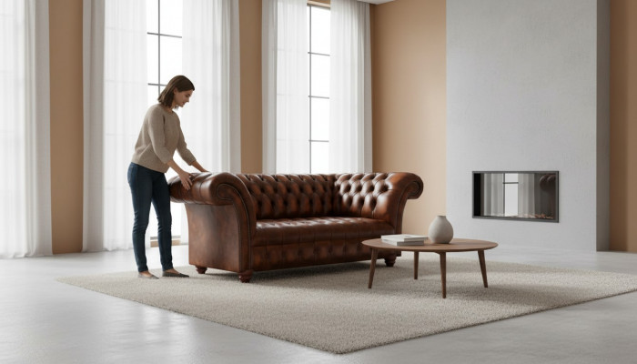 Noble Chesterfield couches brown living room leather sofa fabric sofa
