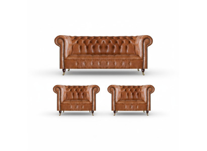 Chesterfield seating furniture brown sofas single-seater living room furniture