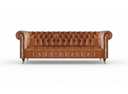Living room four-seater Chesterfield designer couches luxury leather sofas