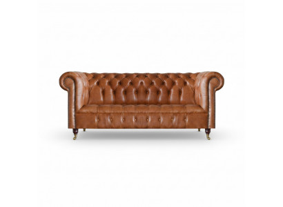 Chesterfield Leather Seating Furniture Brown Three-Seater Living Room Noble Sofas