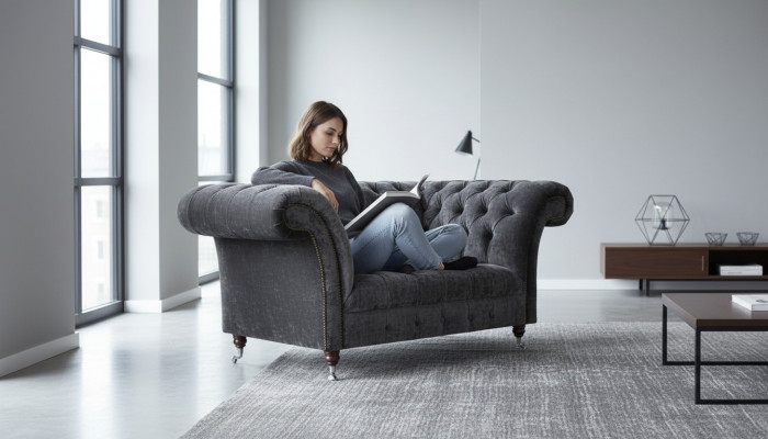 Chesterfield velvet sofa designer two-seater fabric couches upholstery sofas