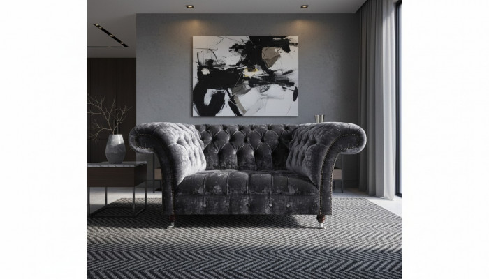 Chesterfield velvet sofa designer two-seater fabric couches upholstery sofas
