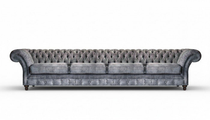 Elegant Chesterfield Sofa Living Room Four-Seater Designer 4-Seater New