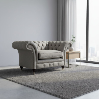 Modern Chesterfield Single-Seater Living Room Designer Armchair Textile Furniture