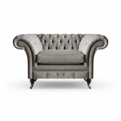 Modern Chesterfield Single-Seater Living Room Designer Armchair Textile Furniture