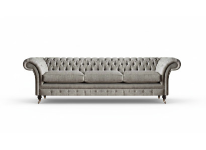 Chesterfield Gray Three-Seater Living Room Upholstered Sofas Designer Couches