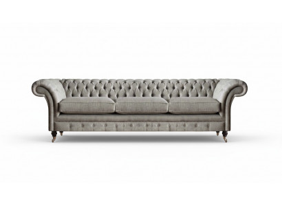 Chesterfield Gray Three-Seater Living Room Upholstered Sofas Designer Couches
