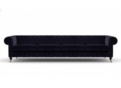 Chesterfield dark blue 4-seater couch living room upholstered furniture