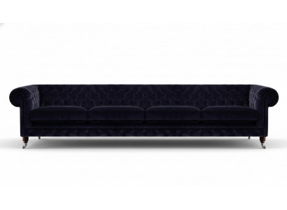 Chesterfield dark blue 4-seater couch living room upholstered furniture