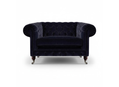 Dark blue Chesterfield armchair living room designer single-seater furniture
