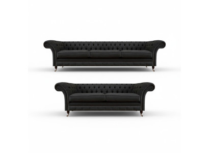 Stylish Chesterfield Sofa Set Modern 3-Seater Upholstery Loveseat