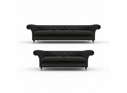 Stylish Chesterfield Sofa Set Modern 3-Seater Upholstery Loveseat