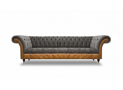 Luxurious Chesterfield 4-Seater Designer Four-Seater Textile Couch Sofas