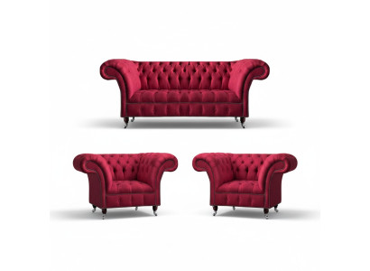 Stylish Pink Chesterfield Couches Elegant Sofa Set Living Room Furniture