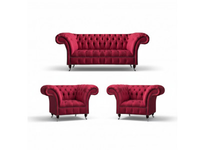 Stylish Pink Chesterfield Couches Elegant Sofa Set Living Room Furniture