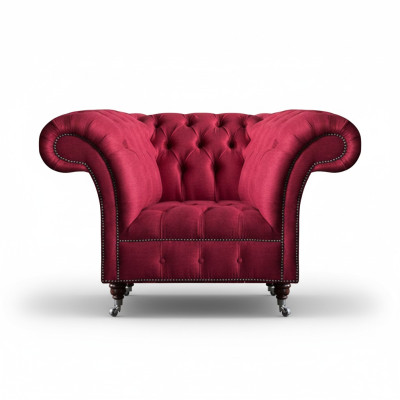 Chesterfield Armchair Pink Designer Seating Luxury Seat Textile Living Room