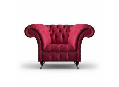 Chesterfield Armchair Pink Designer Seating Luxury Seat Textile Living Room