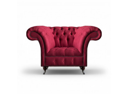Chesterfield Armchair Pink Designer Seating Luxury Seat Textile Living Room