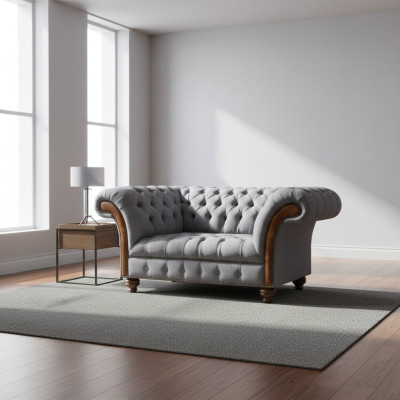 Luxury furniture two-seater sofa couch Chesterfield designer textile living room