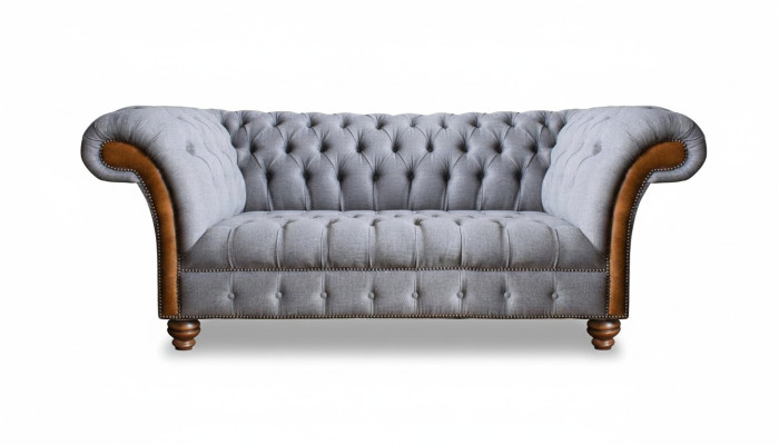 Luxury Modern Three-Seater Sofa Couch Living Room Chesterfield Textile Furniture