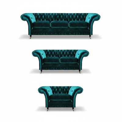 Green Living Room Chesterfield Suite Designer Upholstered Furniture Luxury Set