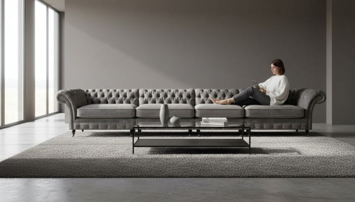 Chesterfield designer sofa living room couches luxury upholstery 4-seater